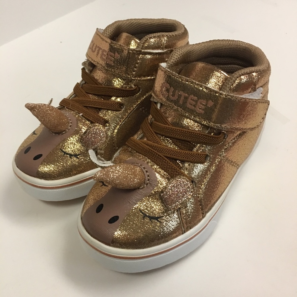 👑 Toddler Rose Gold Unicorn Sneakers, NIB, Size 7